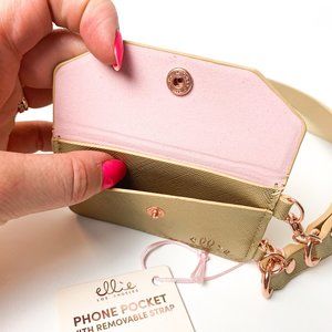 NEW Ellie gold phone pocket crossbody with removable strap